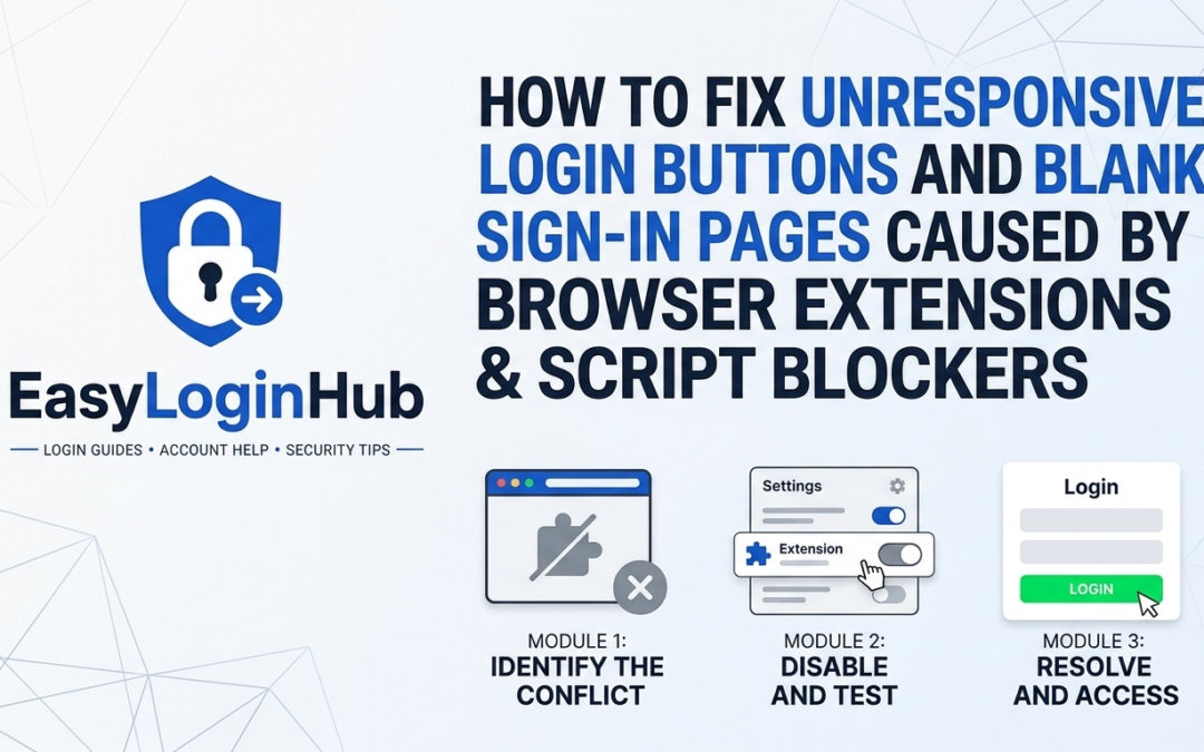 How to Fix Unresponsive Login Buttons and Blank Sign-In Pages Caused by Browser Extensions and Script Blockers